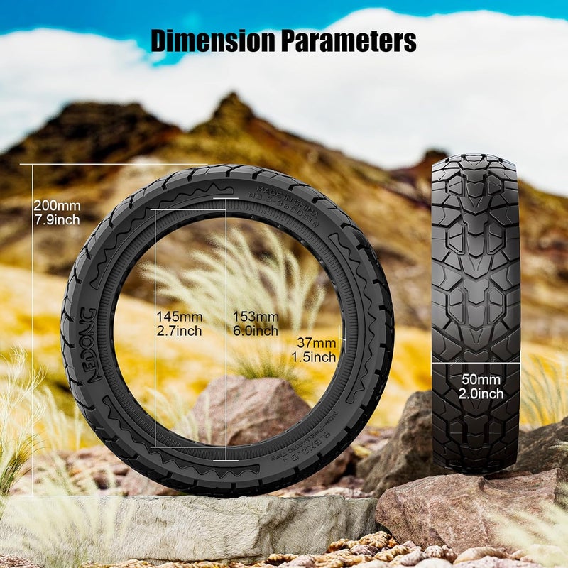 Cooryda 8.5x2" Off-road Scooter Tire - Fits Mijia Xiaomi m365 Pro/GoTrax GXL V2/XR & More (Black, 1pc) - Image 5